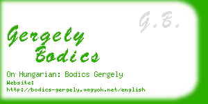 gergely bodics business card